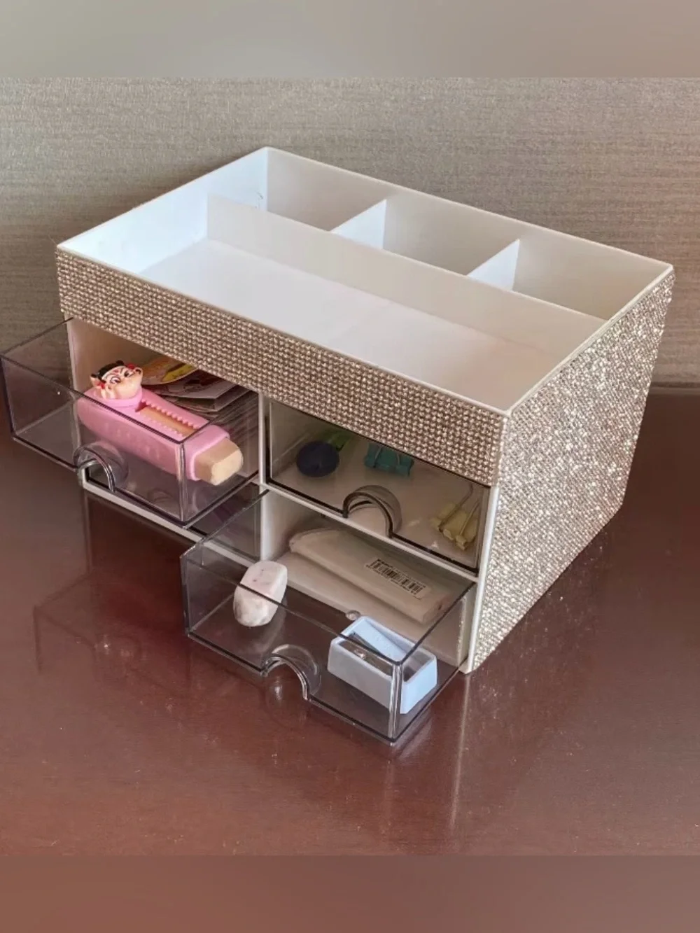 Glam Crystal Cosmetic Organizer - NEW
